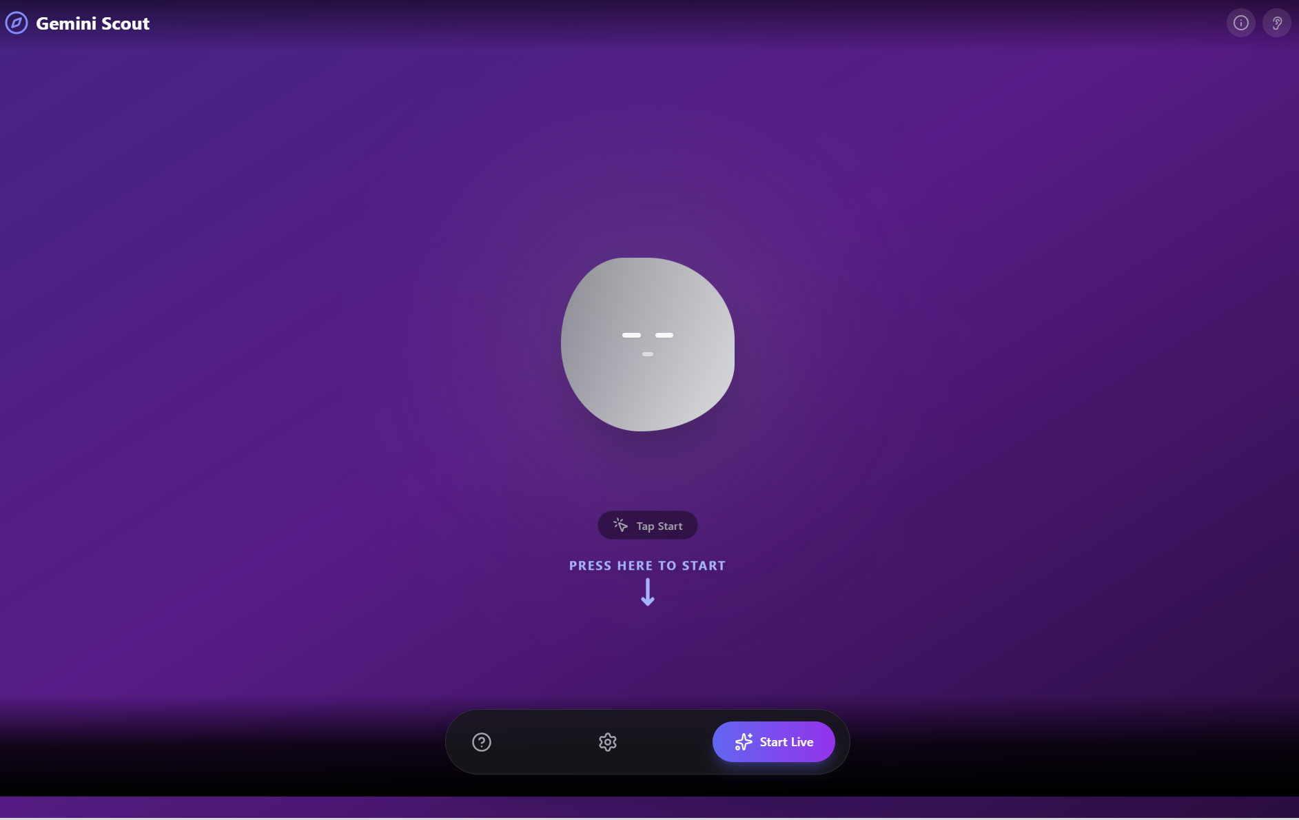 Screenshot of the Gemini Scout voice assistant interface.